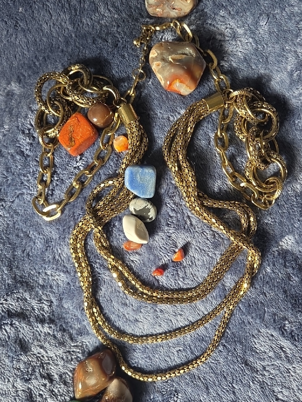 Vintage Gold Tone Multi-Layer Necklace.